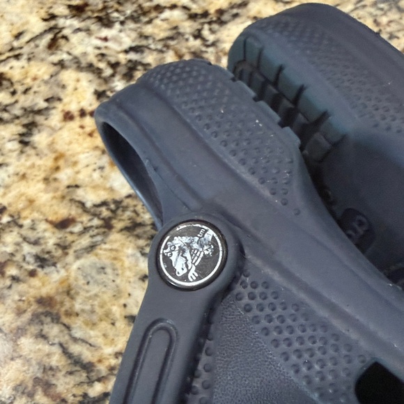 CROCS Navy Clogs with Colorful Vehicle Charms - Picture 5 of 13